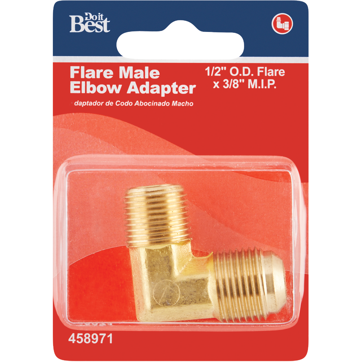 Do it 1/2 In. x 3/8 MIP 90 Deg. Flare Brass Elbow (1/4 Bend) Image 2