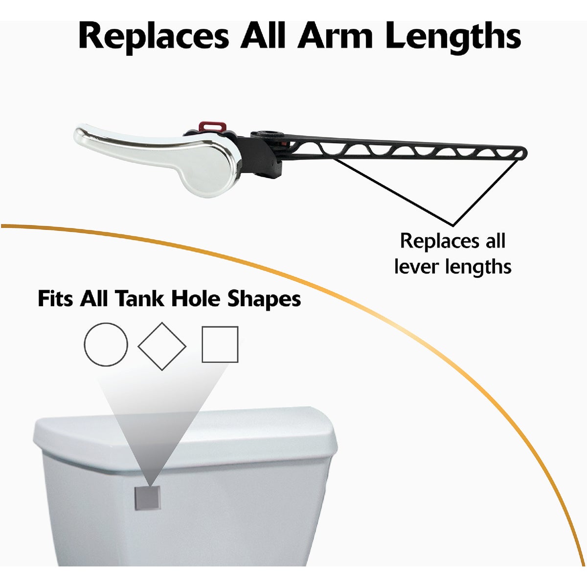 Korky Universal Chrome Flush Tank Lever with Plastic Handle Image 4