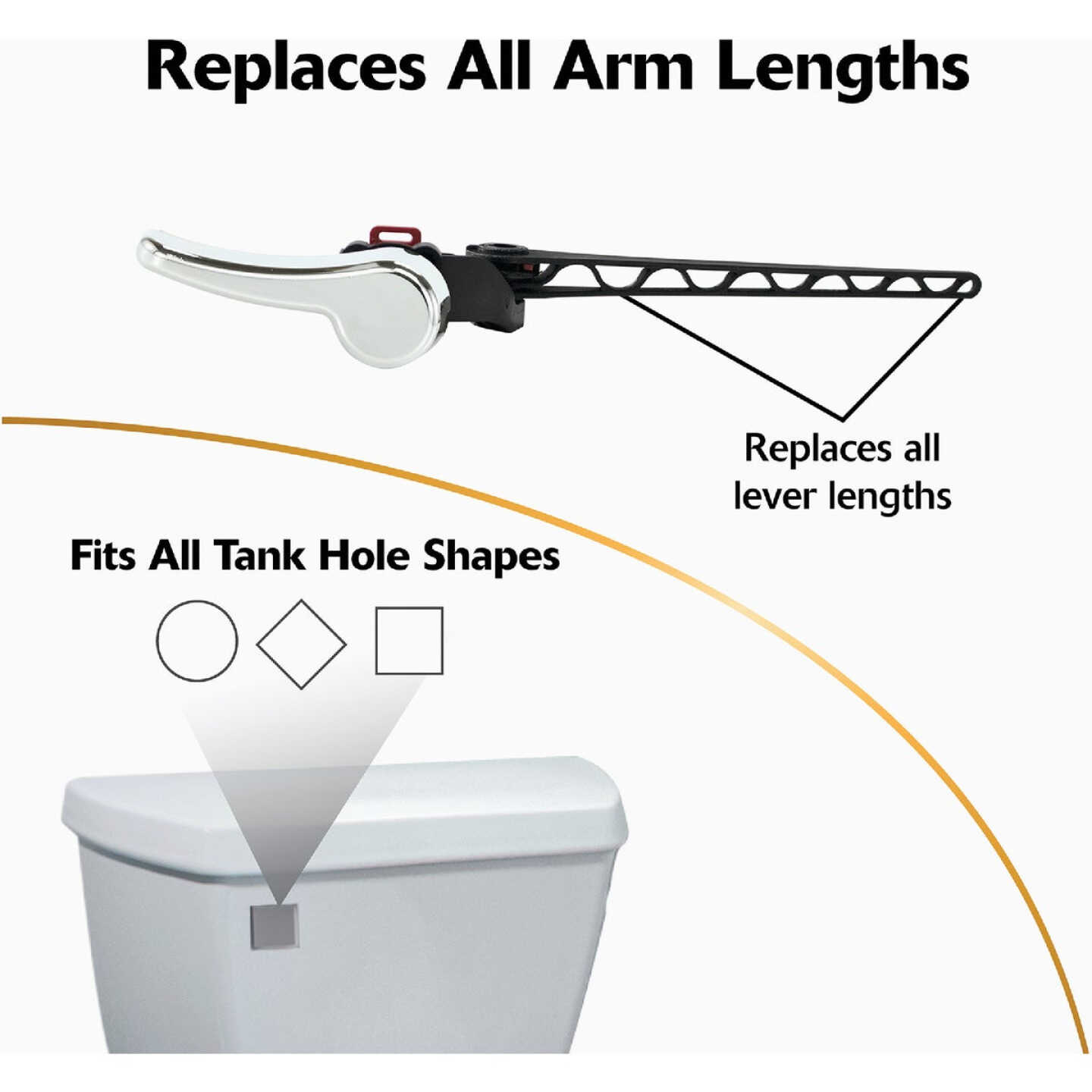 Korky Universal Chrome Flush Tank Lever with Plastic Handle Image 4