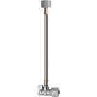 Keeney 5/8 In. x 12 In. Stainless Steel Quick Lock Toilet Supply Tube with Angled Quarter Turn Valve Image 1