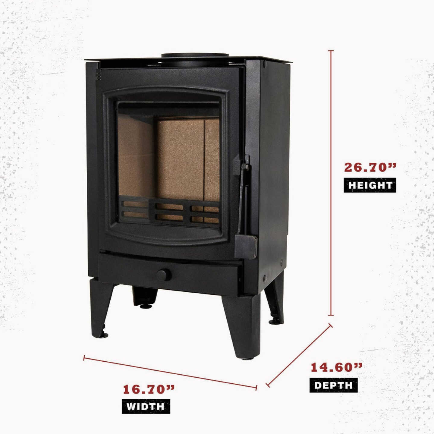 Cleveland Iron Works St. Claire 750 Sq. Ft. Mini Wood Stove Image 3