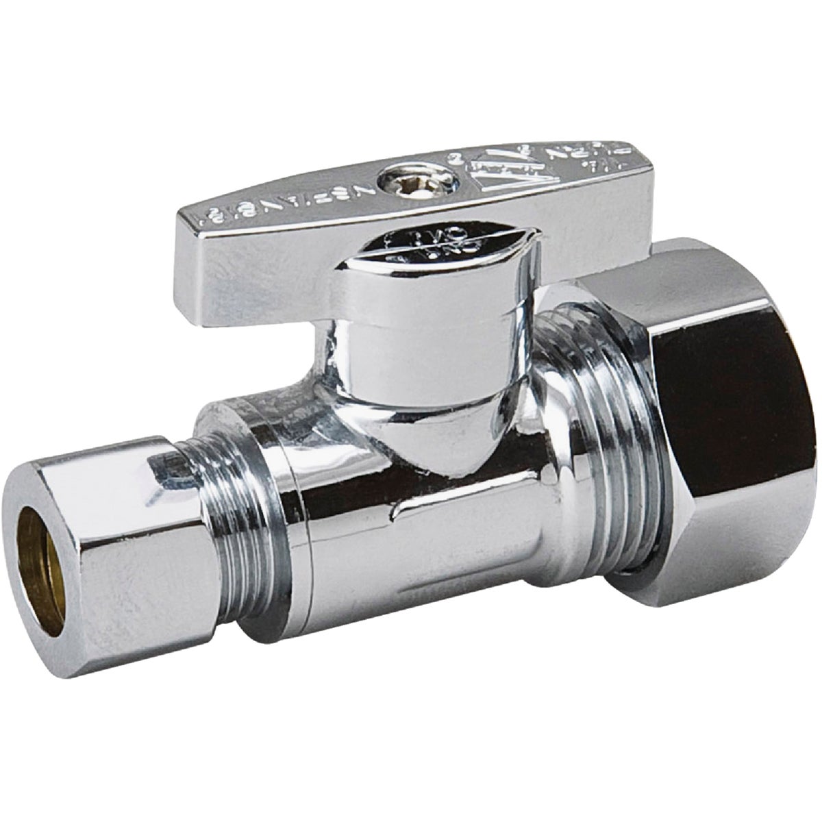 ProLine 5/8 In. COMP x 3/8 In. COMP  Chrome-Plated Brass Straight Stop