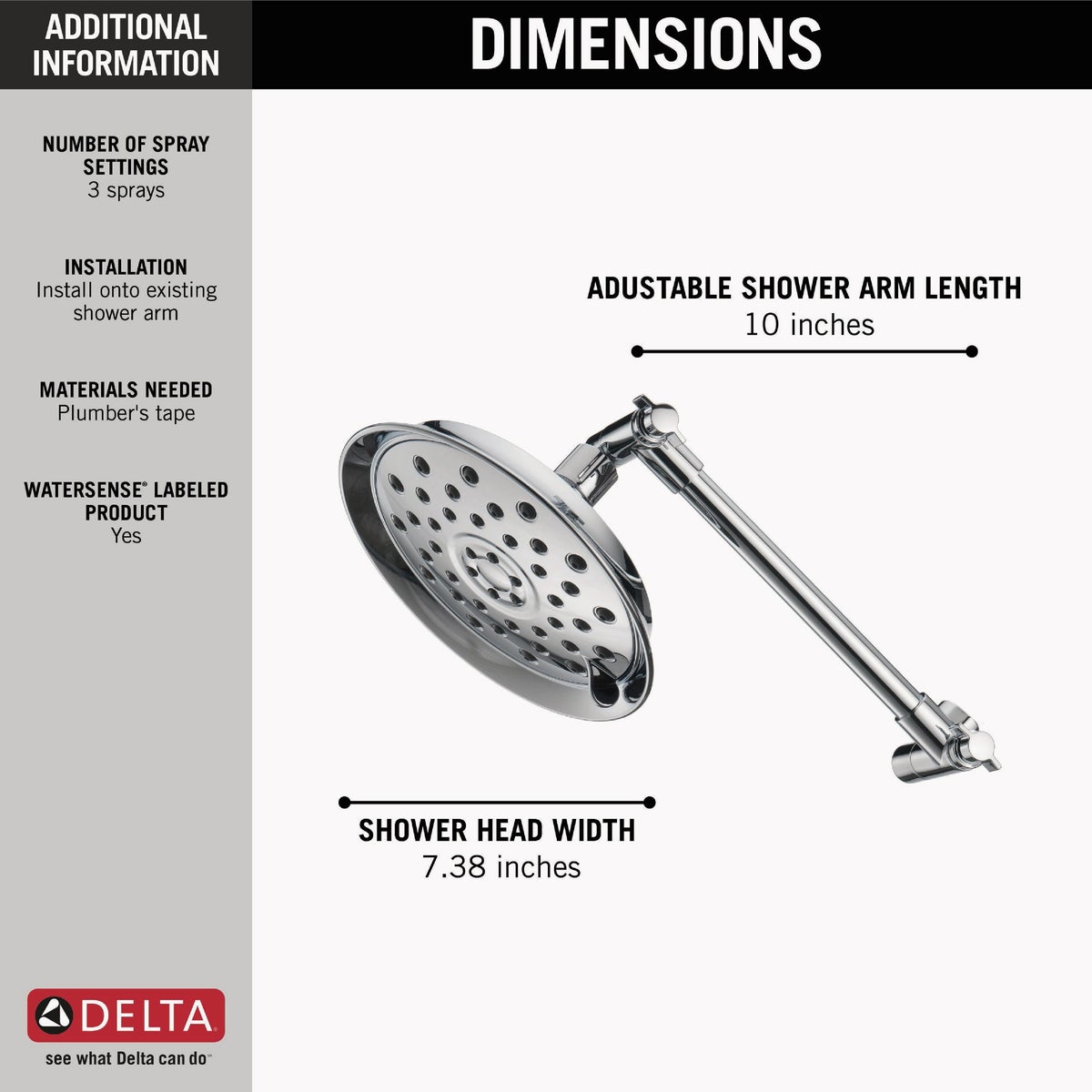 Delta Raincan Chrome Shower Head Image 2