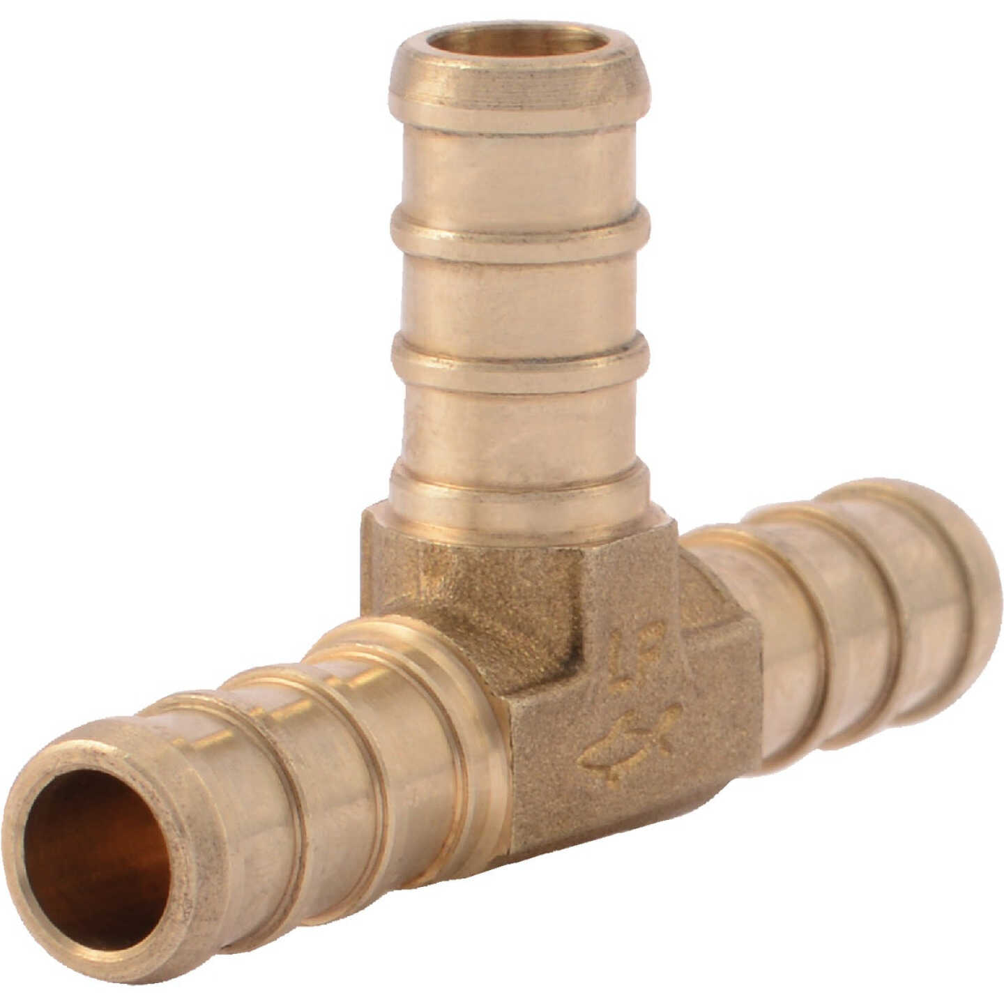 SharkBite 3/8 In. x 3/8 In. x 3/8 In. Barb Brass PEX Tee Image 1
