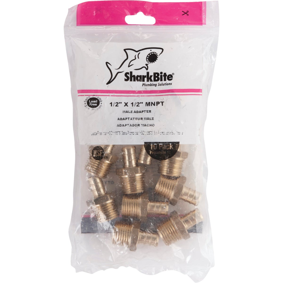 SharkBite 1/2 In. CF x 1/2 In. MPT Brass PEX Adapter Image 2