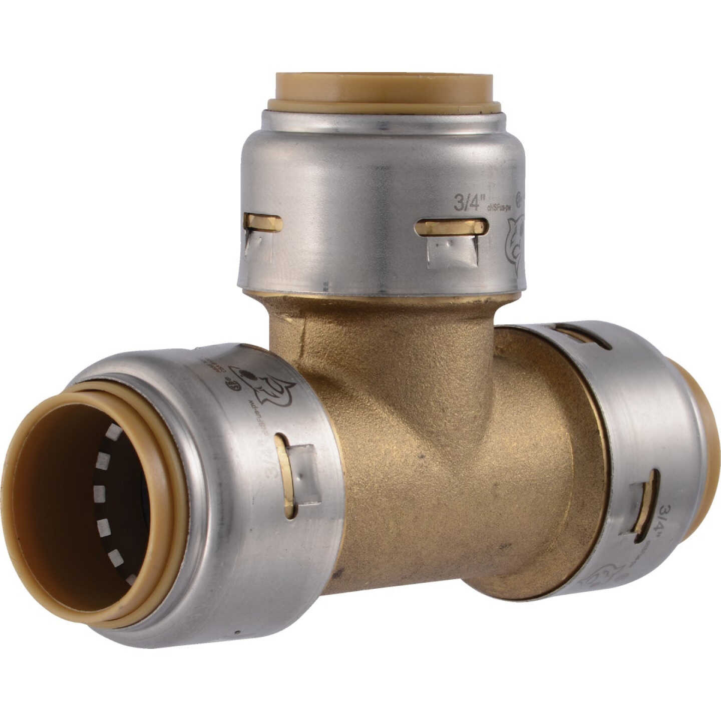 SharkBite 3/4 In. x 3/4 In. x 3/4 In. Brass Push-to-Connect Tee Image 1