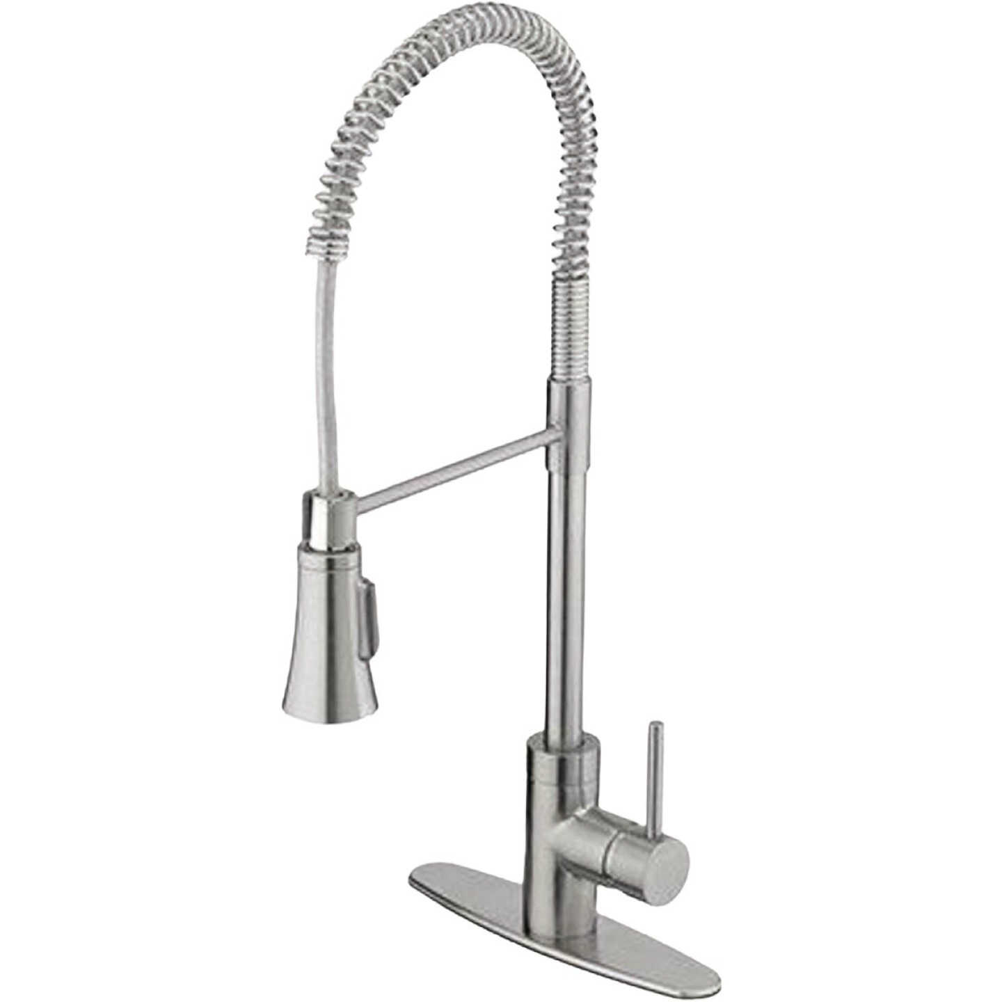 Homepointe Single or 3-Hole Commercial Style Pull-Down Kitchen Faucet, Stainless Steel Image 1