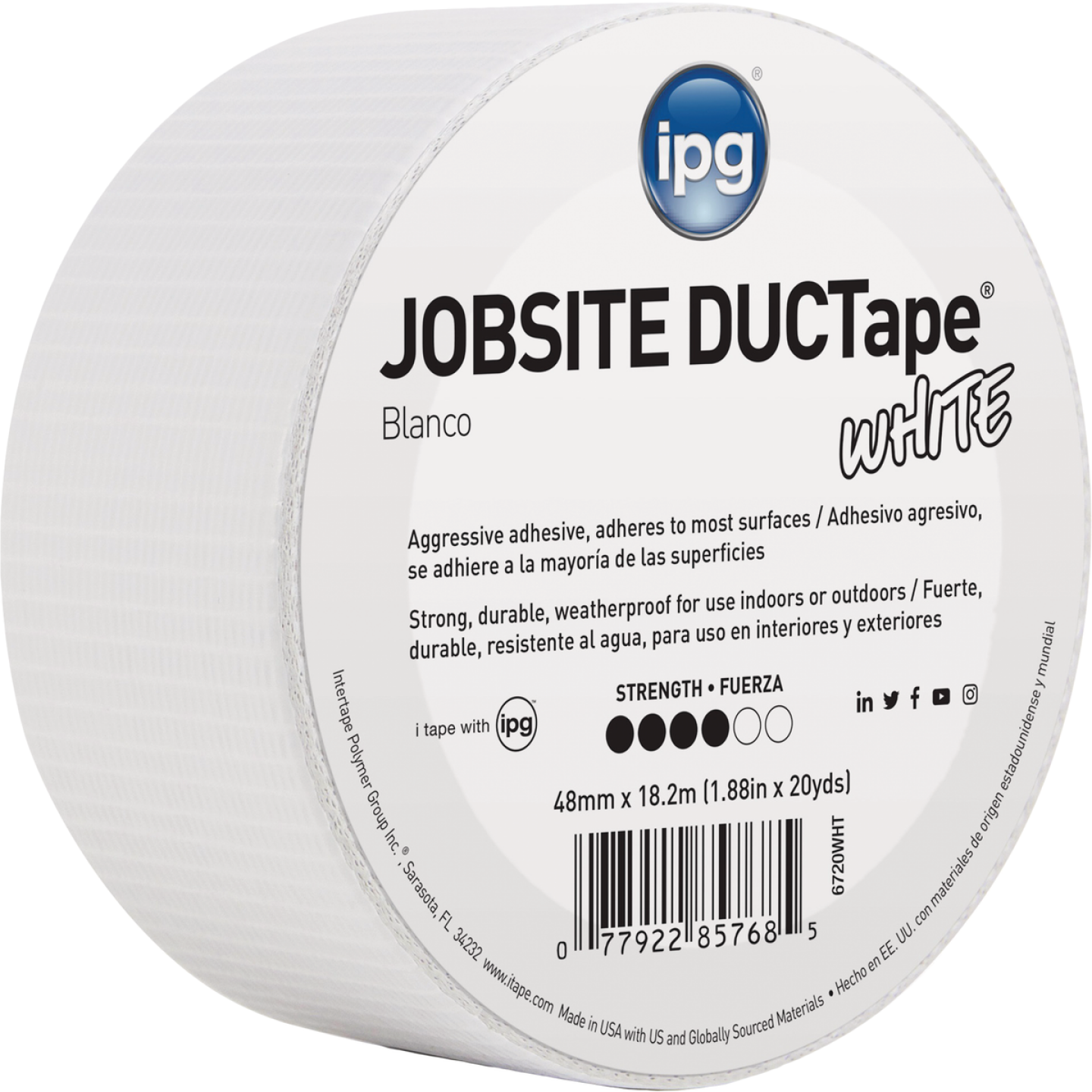 Intertape DUCTape 1.88 In. x 20 Yd. General Purpose Duct Tape, White Image 1