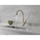 Delta Ashton Stainless Steel High-Arc Kitchen Faucet With Pull-Down ShieldSpray + Soap Dispenser Image 3