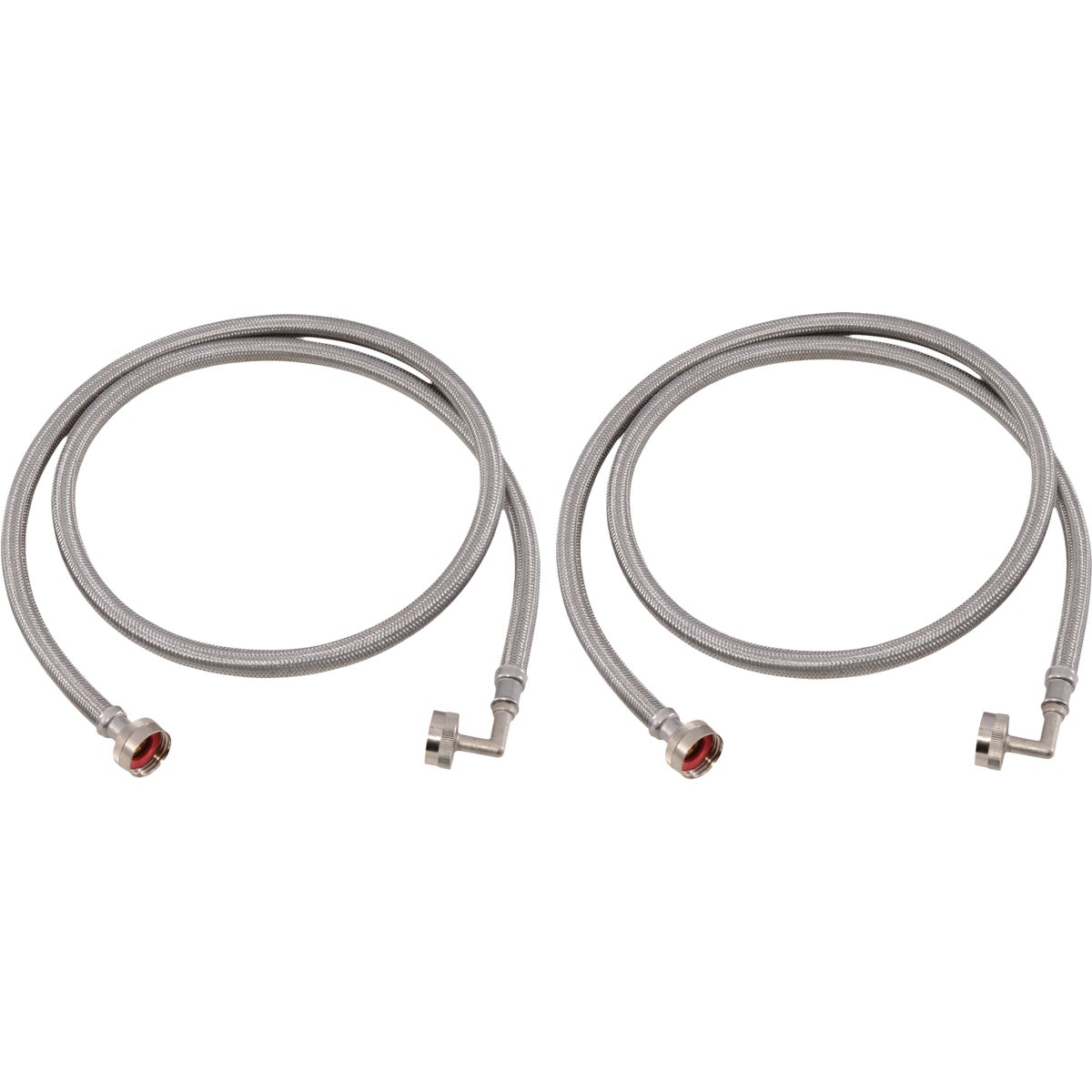 Eastman Elbow 3/4 In. FHT x 3/4 In. FHT x 5 Ft. L.  Braided Stainless Steel Washing Machine Connector with Elbow (2-Pack)