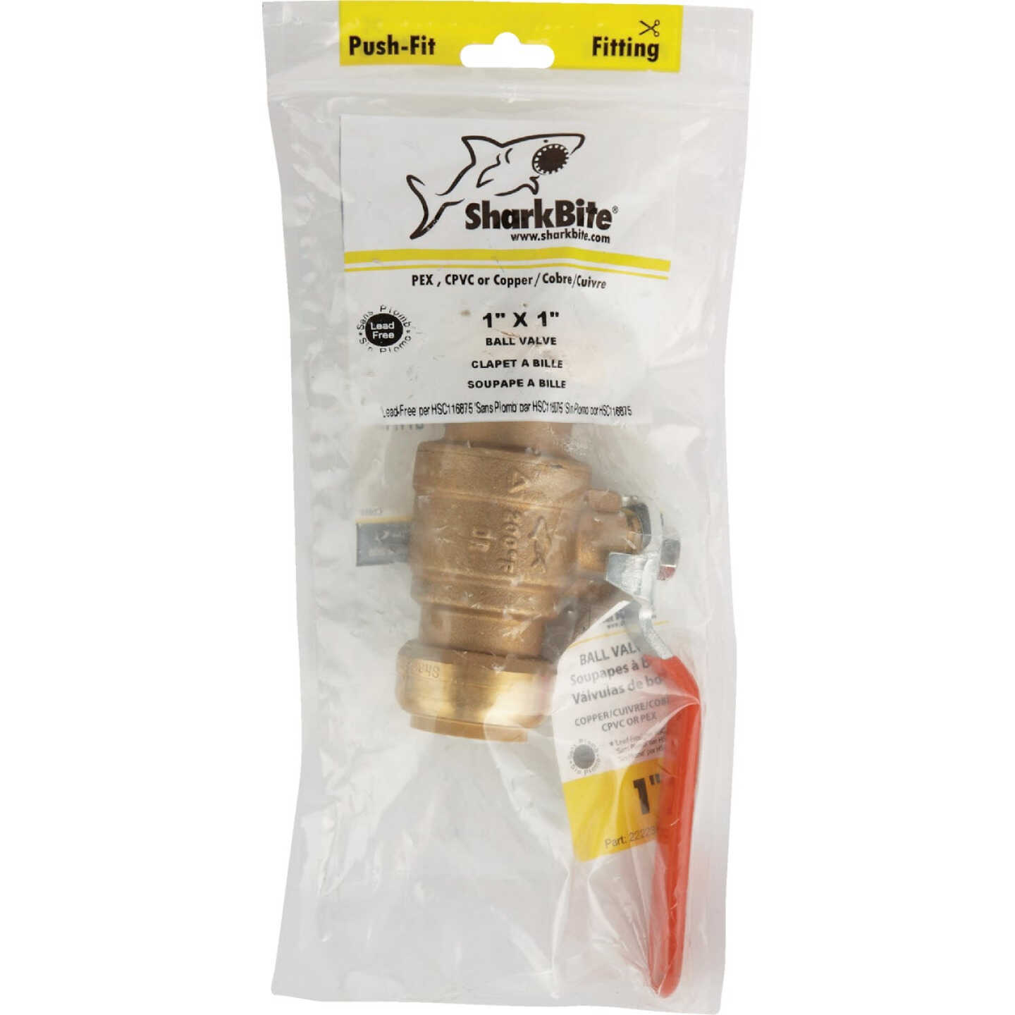 SharkBite 1 In. Brass Push-Fit Ball Valve Image 2