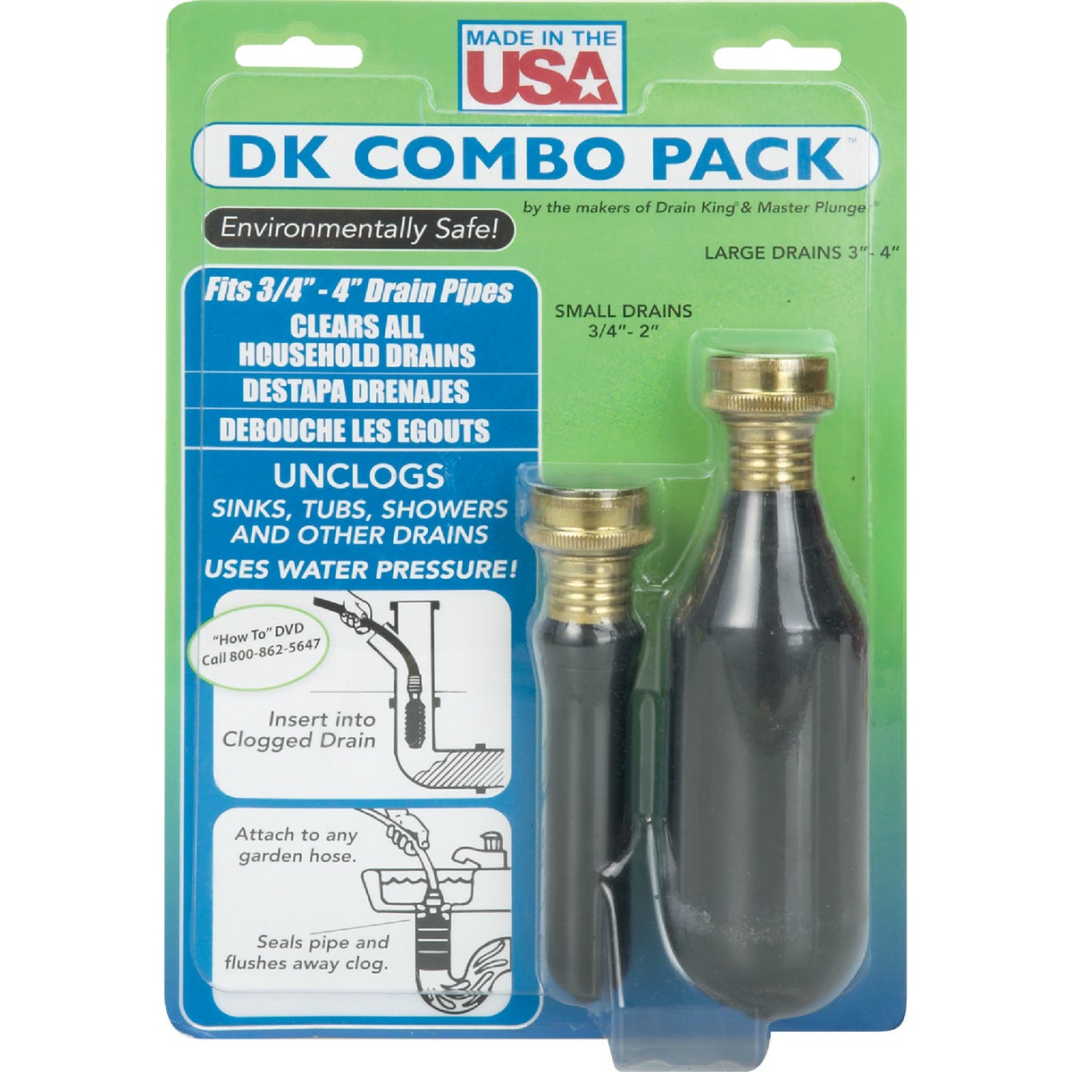 G. T. Water Drain King 3/4" to 4" Water-Pressure Drain Opener Image 2