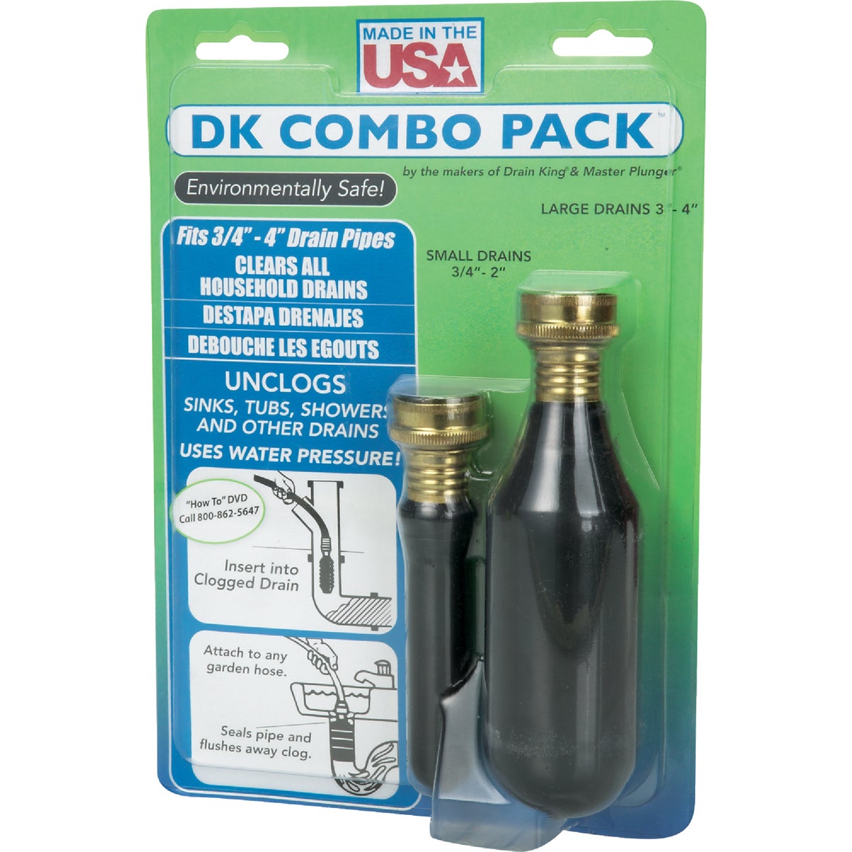 G. T. Water Drain King 3/4" to 4" Water-Pressure Drain Opener Image 3