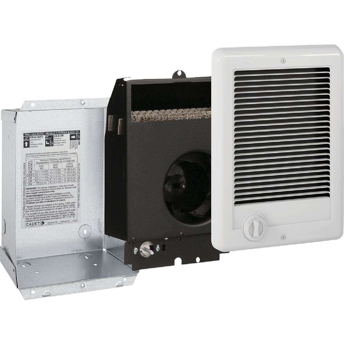 Cadet Com-Pak 1500W 120V Electric Wall Heater, White Image 6