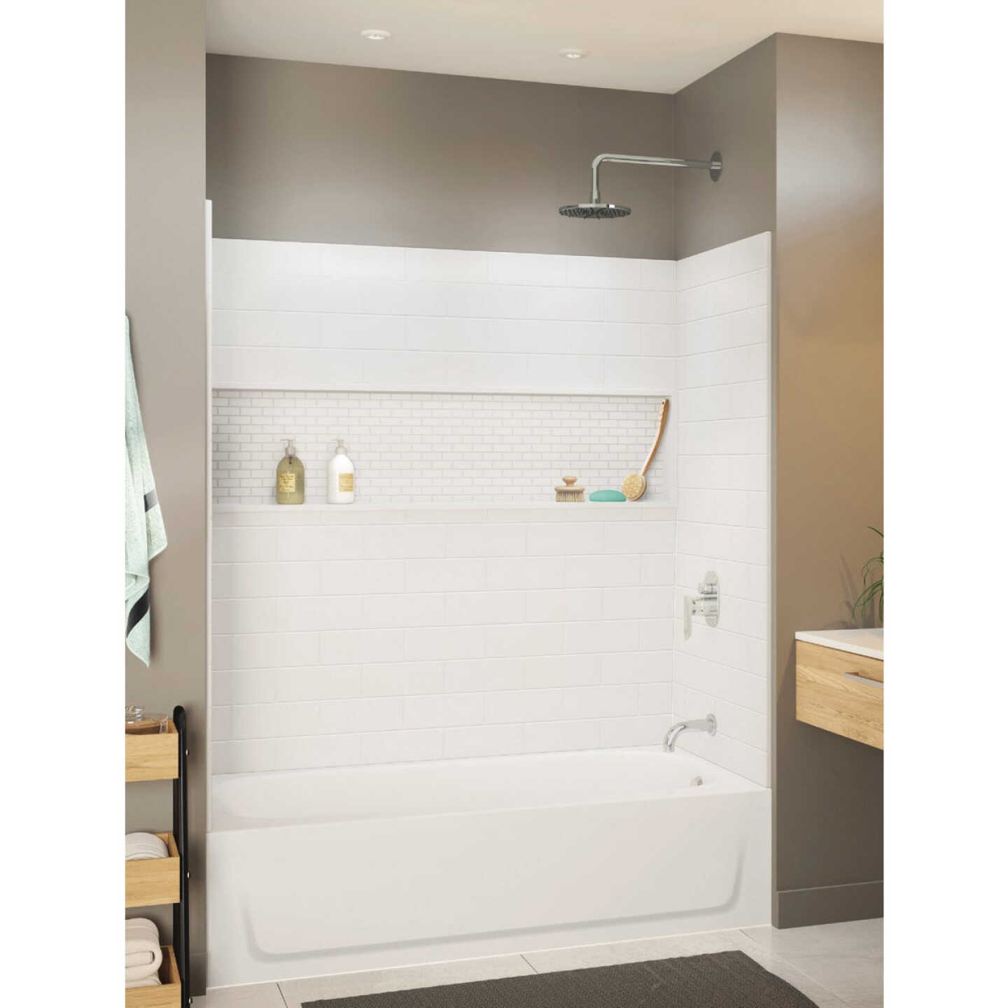 Bootz NexTile 4-Piece 60 In. L x 30 In. D Tub Wall Kit in White Image 1