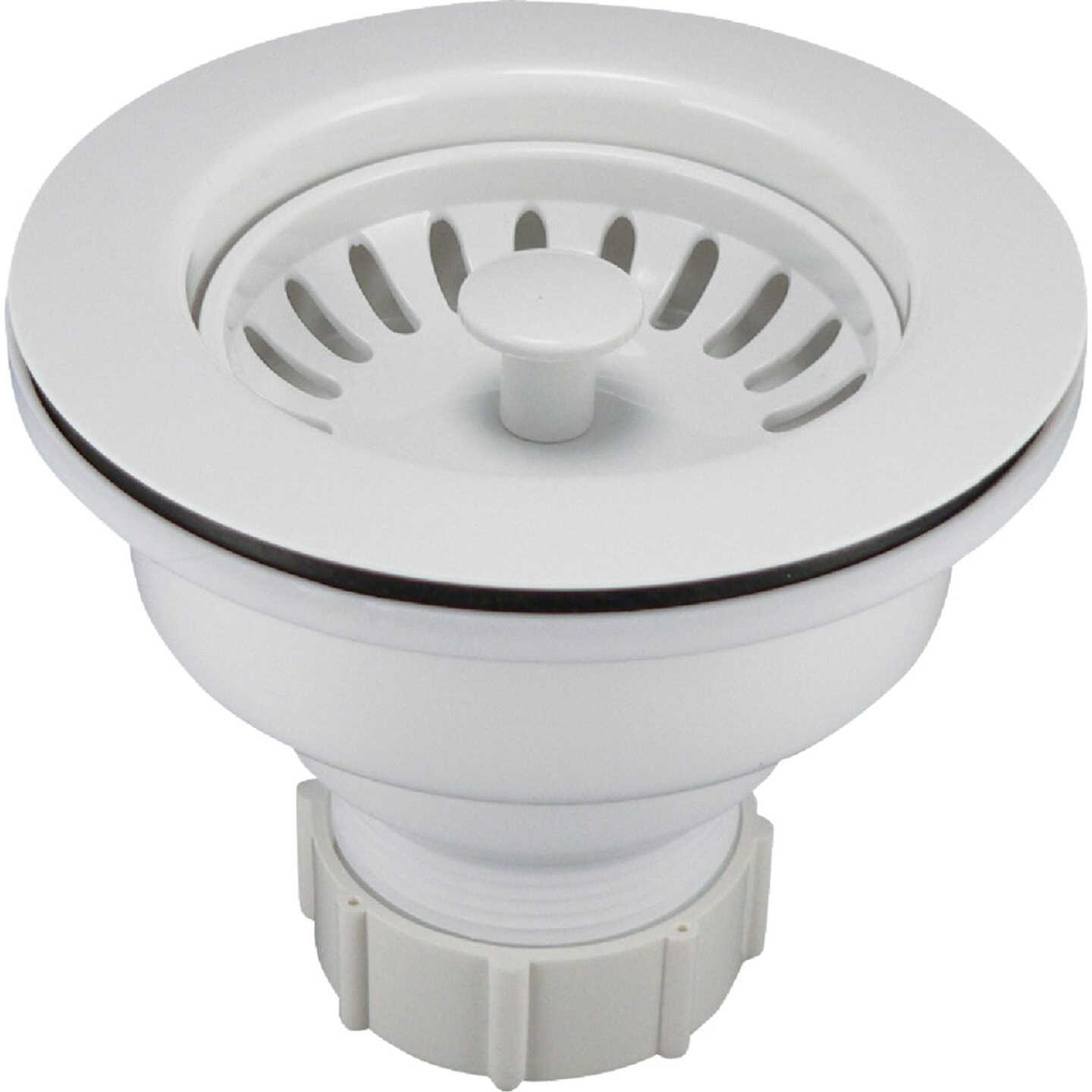 Keeney Plastic Basket Strainer Assembly, White Image 1