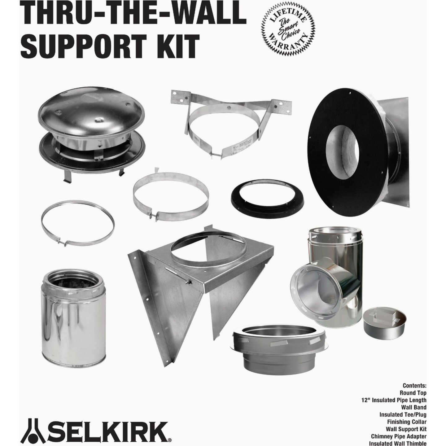 SELKIRK Sure-Temp 6 In. Stainless Steel Thru-The-Wall Chimney Support Kit Image 2