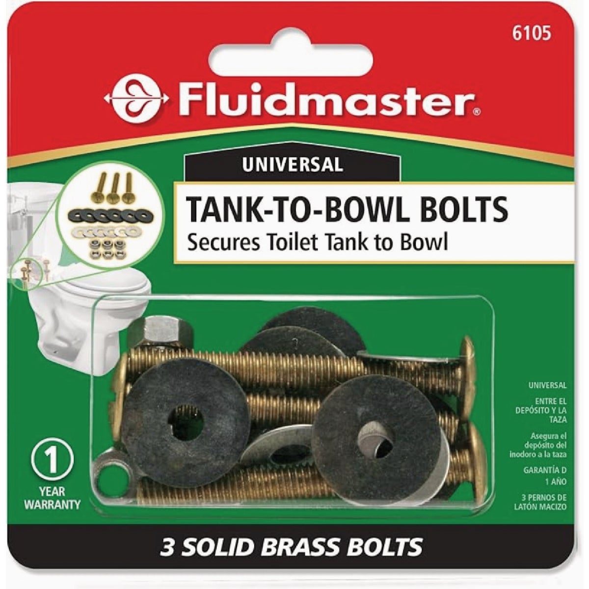 Fluidmaster 3 In. Bolts Tank-To-Bowl Kit Image 2