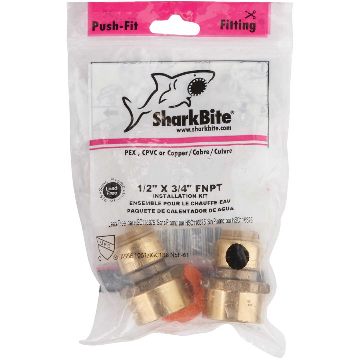 SharkBite Brass Water Heater Installation Kit Image 2