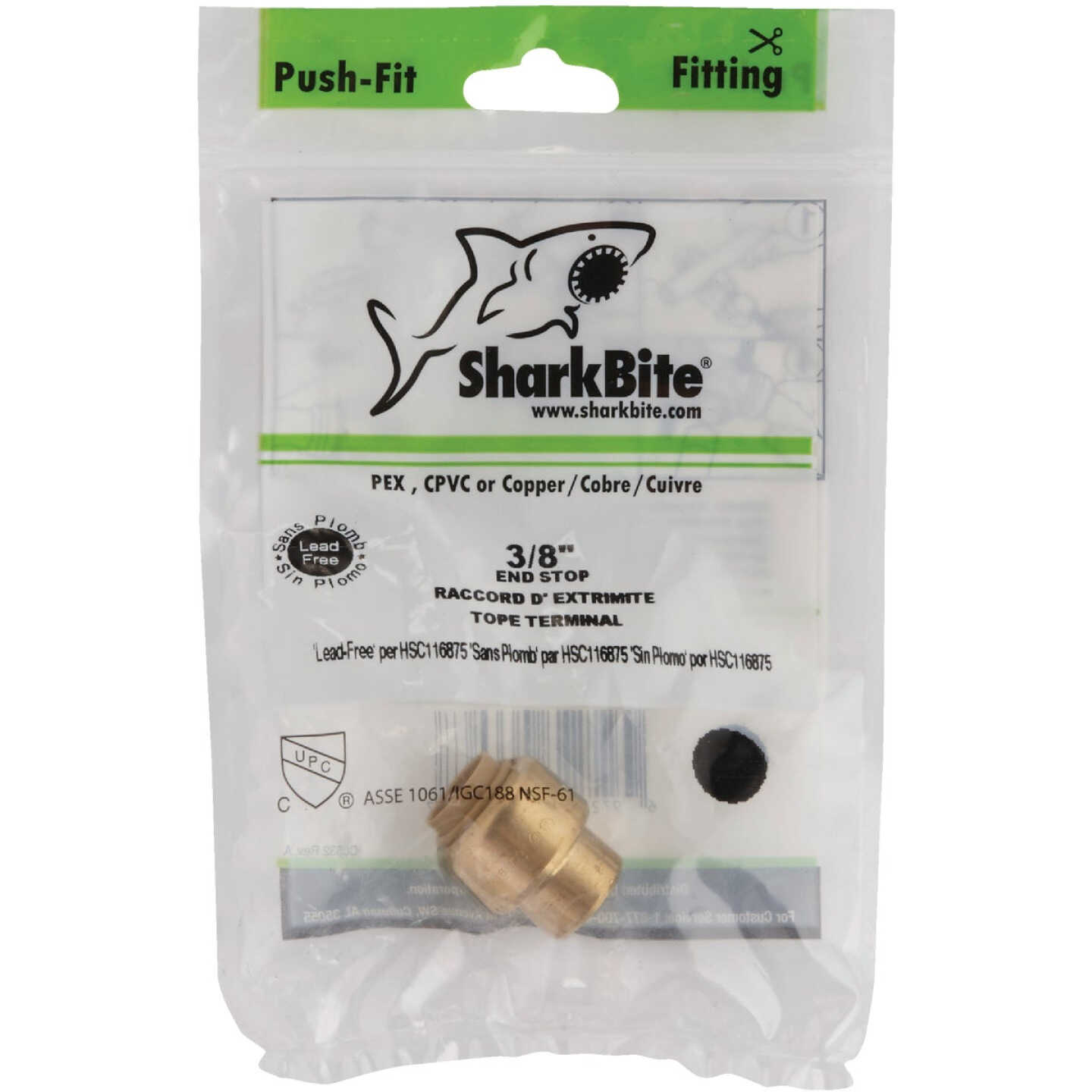 SharkBite 3/8 In. (1/2 In. OD) Push-to-Connect Brass End Push Cap Image 2