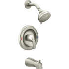 Moen Adler Brushed Nickel Posi-Temp Single Handle Tub/Shower Faucet and Spray Head Image 1