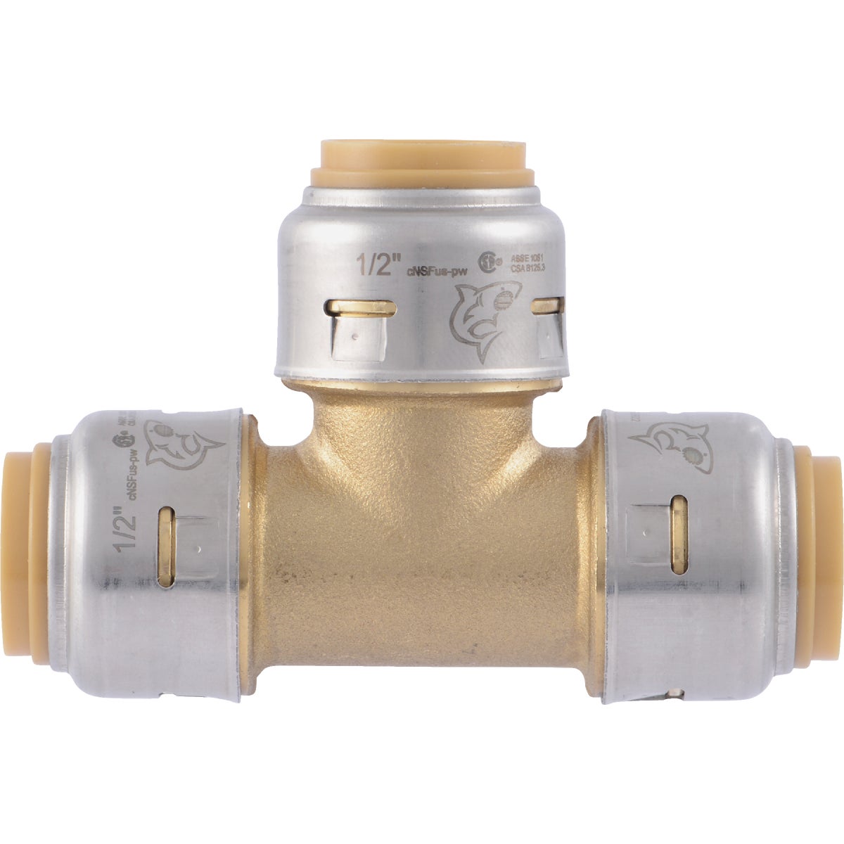 SharkBite 1/2 In. x 1/2 In. x 1/2 In. Brass Push-to-Connect Tee (4-Pack) Image 4
