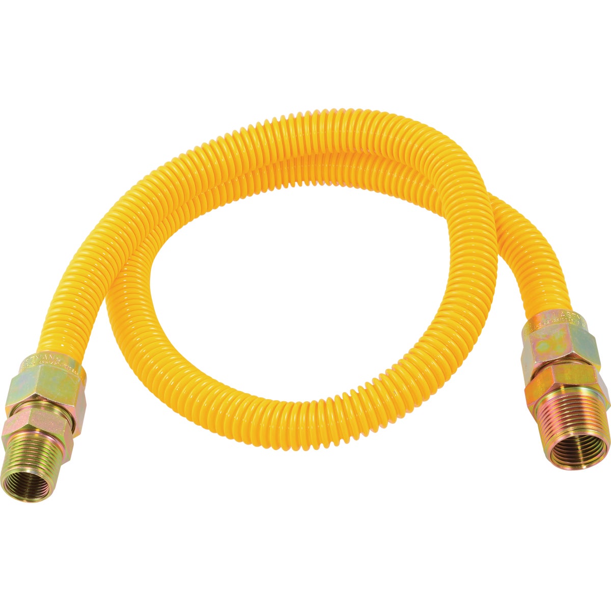 Eastman 5/8 In. OD x 24 In. 3/4 In. MIP x 1/2 In. MIP (Tapped 3/8 In. FIP) Coated Stainless Steel Gas Connector Image 1