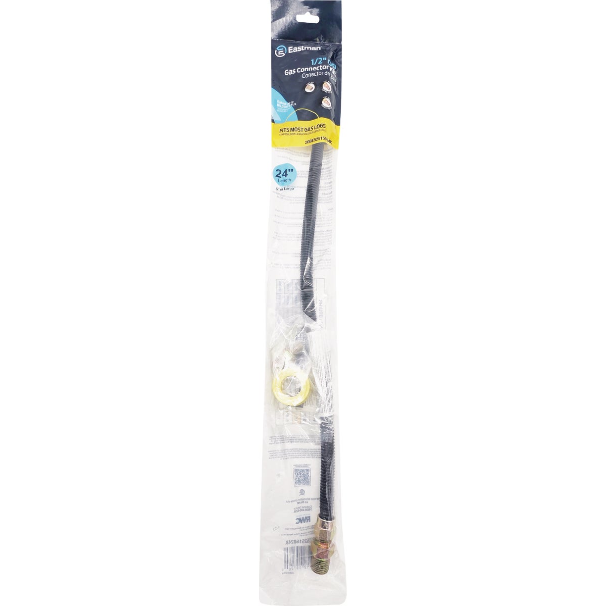 Eastman 1/2 In. OD x 24 In. Black-Coated Stainless Steel Gas Log Installation Kit Image 2
