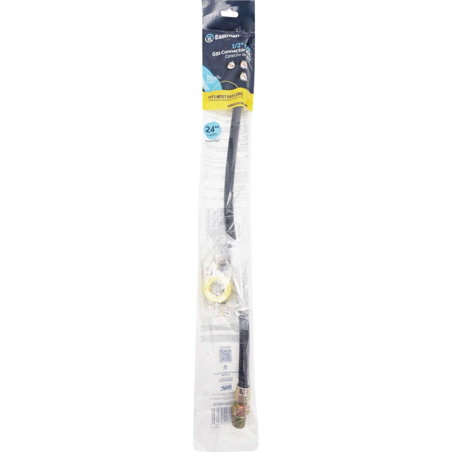 Eastman 1/2 In. OD x 24 In. Black-Coated Stainless Steel Gas Log Installation Kit Image 2