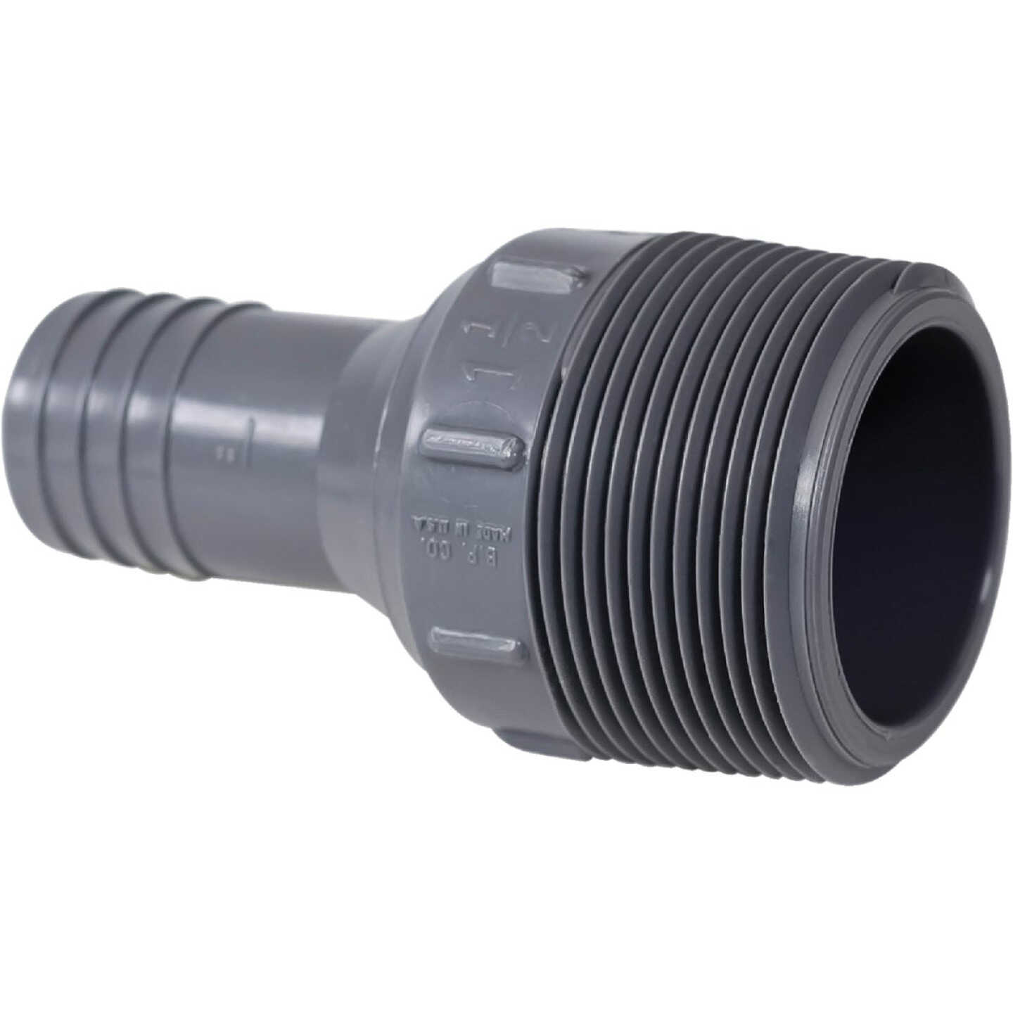 Boshart 1-1/2 MPT x 1 In. Insert Reducing Polypropylene Hose Adapter Image 1