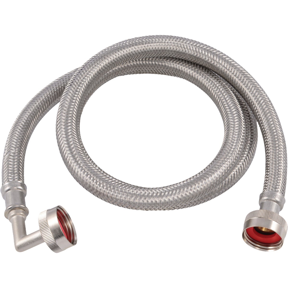 Eastman 3/4 In. FHT x 3/4 In. FHT x 4 Ft. L. Braided Stainless Steel Washing Machine Connector with Elbow