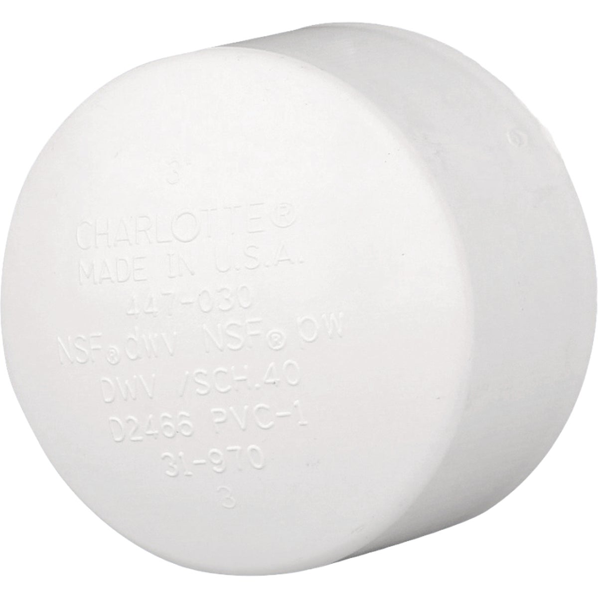 Charlotte Pipe 3 In. Solvent Weld PVC DWV Schedule 40 Cap