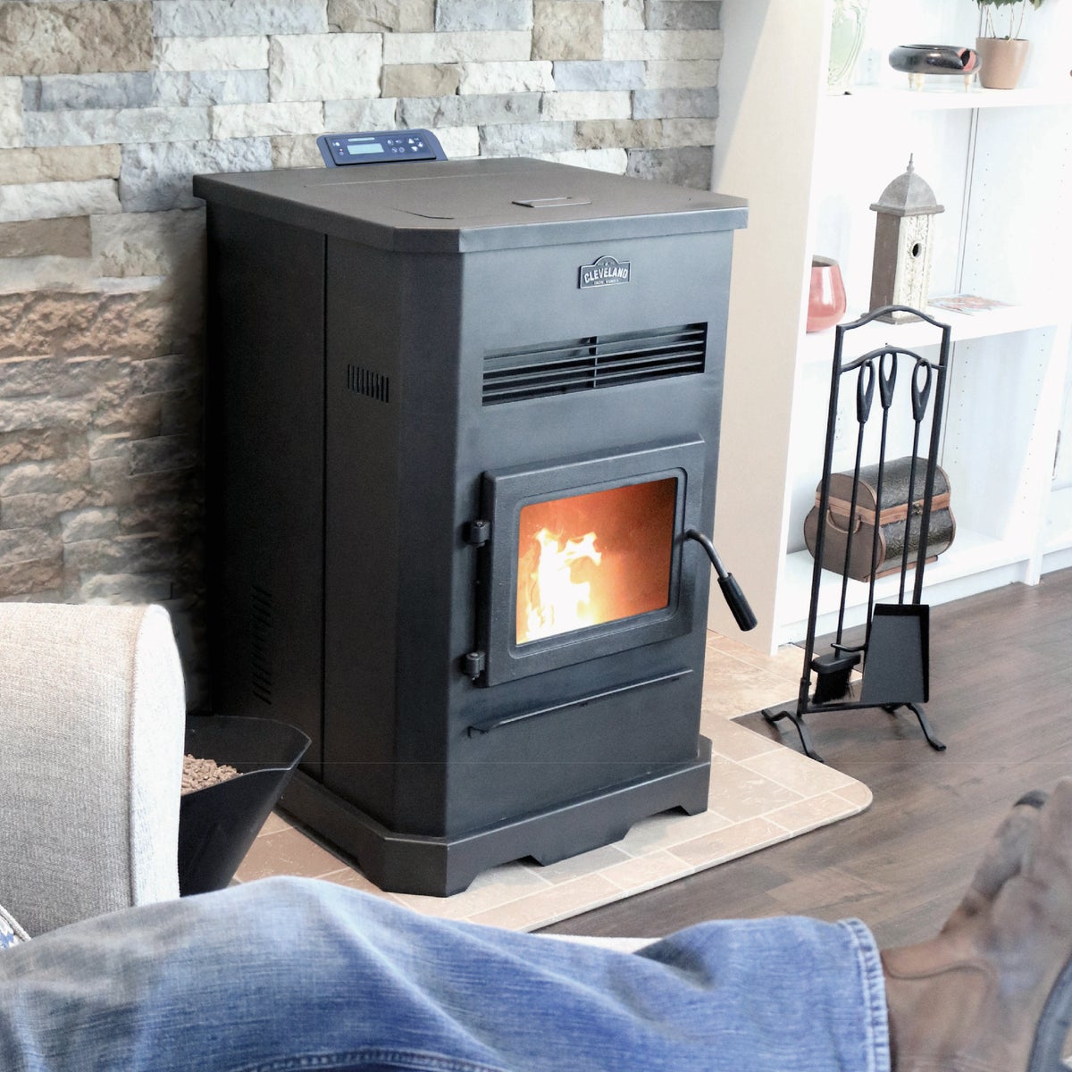 Cleveland Iron Works 3000 Sq. Ft. No. 205 Wood Pellet Stove with 130 Lb. Hopper Image 2