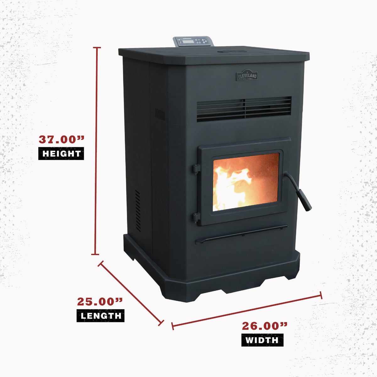 Cleveland Iron Works 3000 Sq. Ft. No. 205 Wood Pellet Stove with 130 Lb. Hopper Image 3