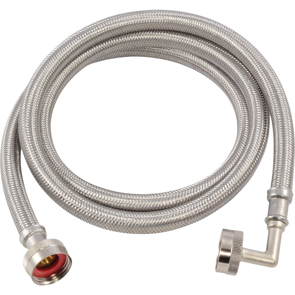 Eastman 3/4 In. FHT x 3/4 In. FHT x 5 Ft. L. Braided Stainless Steel Washing Machine Connector with Elbow