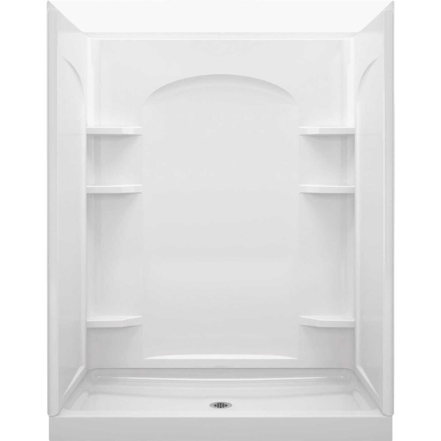 Sterling Ensemble 72-1/2 In. H. x 34 In. D. White Vikrell Curved Shower End Wall Image 1