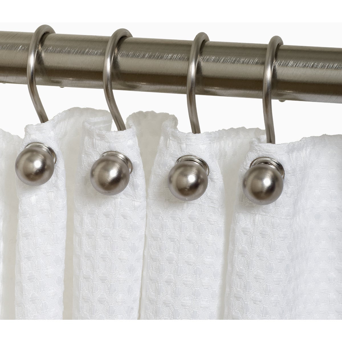 Zenna Home Brushed Nicklel Aluminum Shower Shower Curtian Ball Hook (12-Count) Image 2