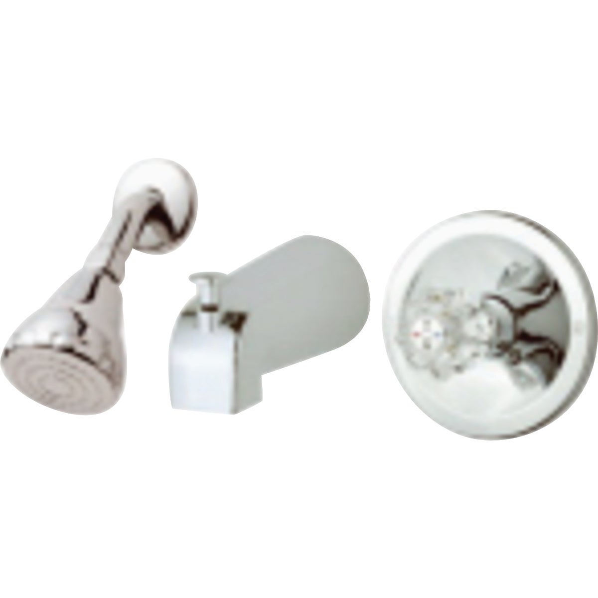 Homepointe Tub & Shower Faucet + Showerhead, Acrylic Handle, Chrome