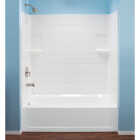 Mustee Topaz 60 In. L. x 59 In. H x 30 In. D. 3-Piece Alcove Tub Wall Kit in White Image 1