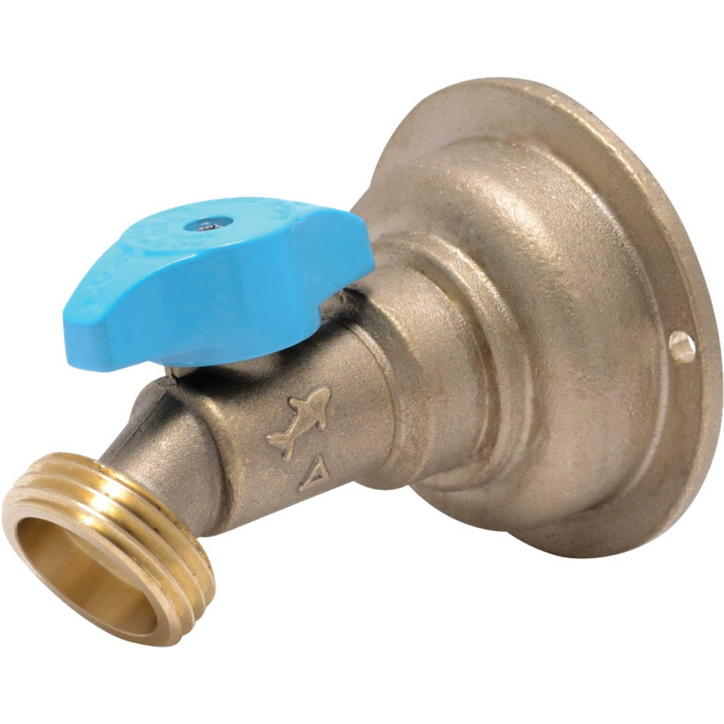 Sharkbite 3/4 In. x 3/4 In. MHT Quarter Turn Brass No Kink 45 Degree Hose Bibb Image 1