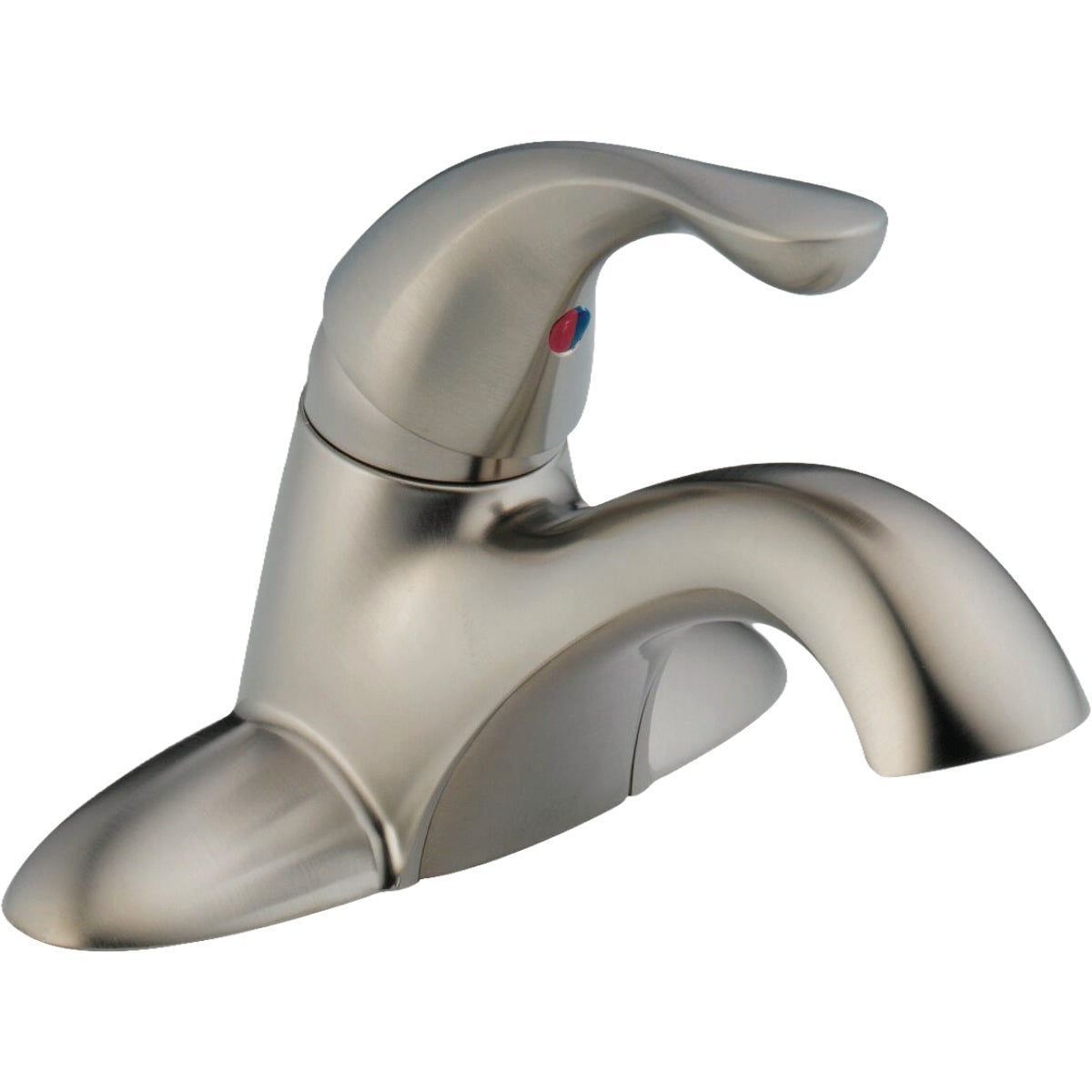 Delta Classic Stainless 1-Handle Lever 4 In. Centerset Bathroom Faucet with Pop-Up