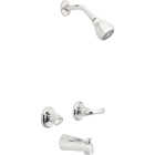Homepointe Shower Faucet + Showerhead, 2 Lever Handle, Chrome Finish Image 1