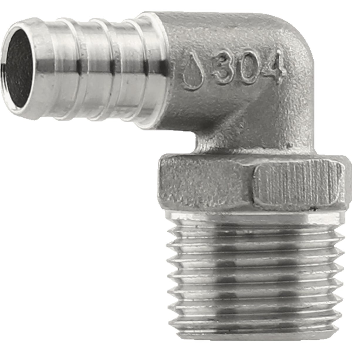 Plumbeeze 1/2 In. PEX x 1/2 In. Stainless Steel MPT Elbow