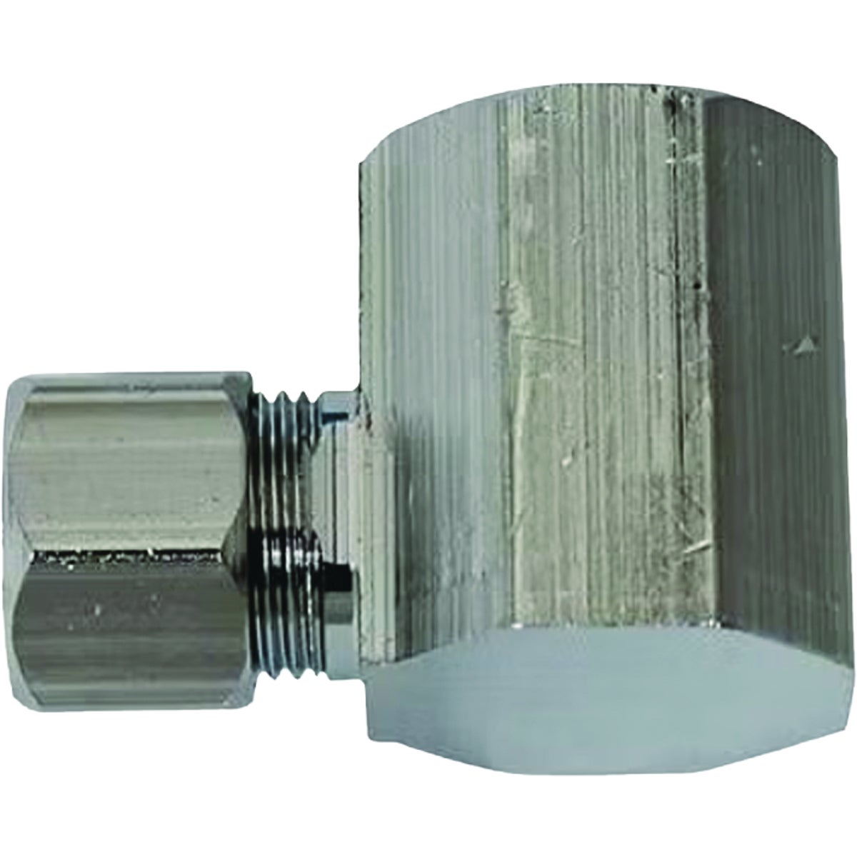 Plumb Pak 1/2 In. FPT x 3/8 In. Chrome Plated OD Brass Compression Angle Connector