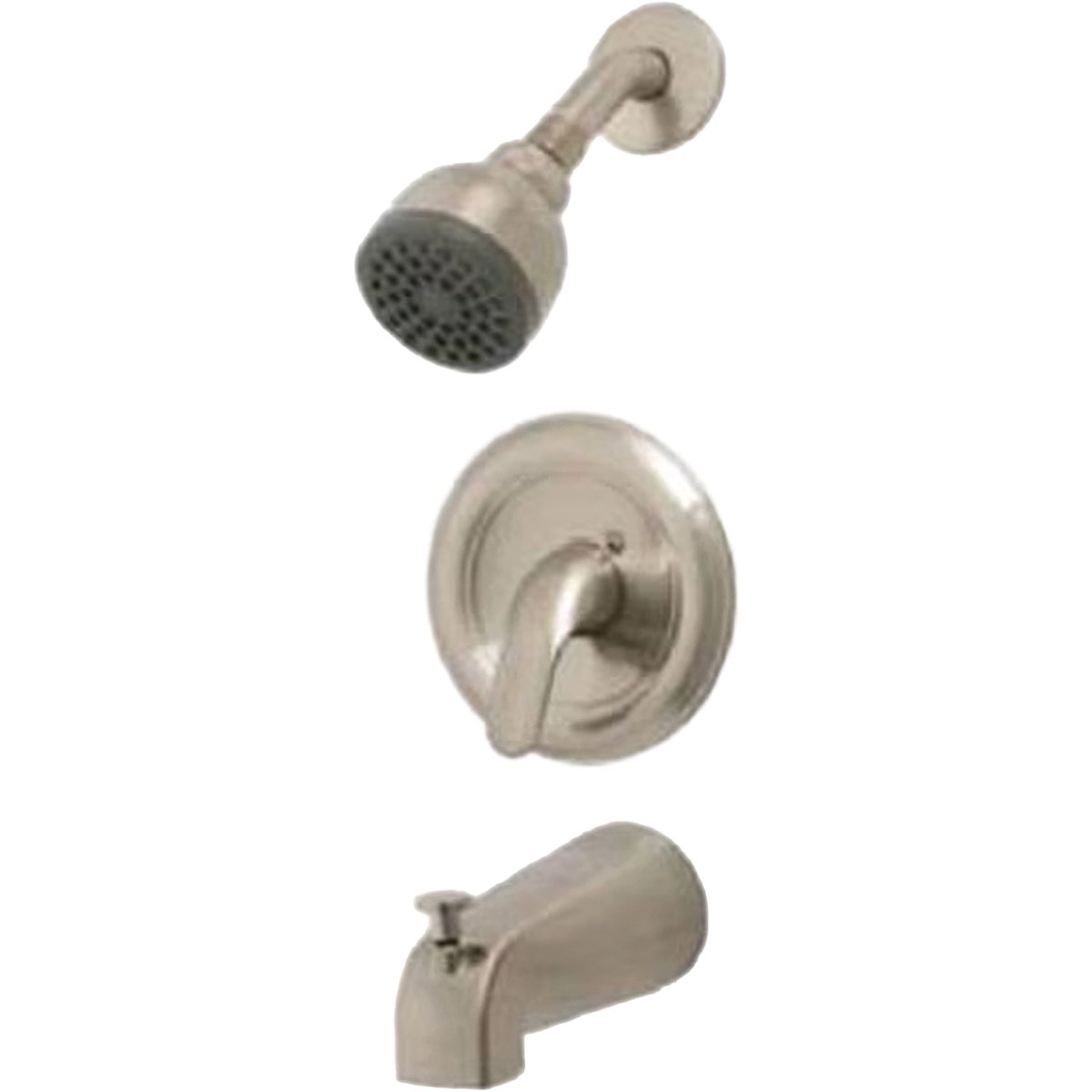 Homepointe Tub & Shower Faucet + Showerhead, Pressure-Balancing, Single Metal Lever, Brushed Nickel