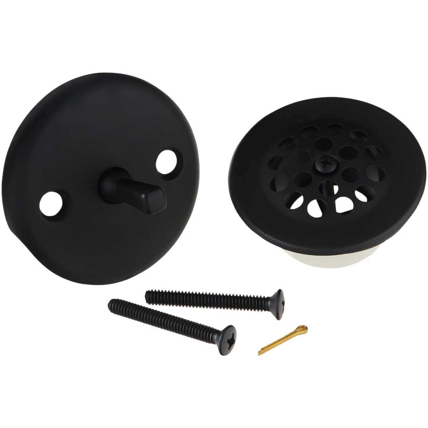 Do it Best Matte Black Trip Lever Bath Drain Trim Kit Image 1