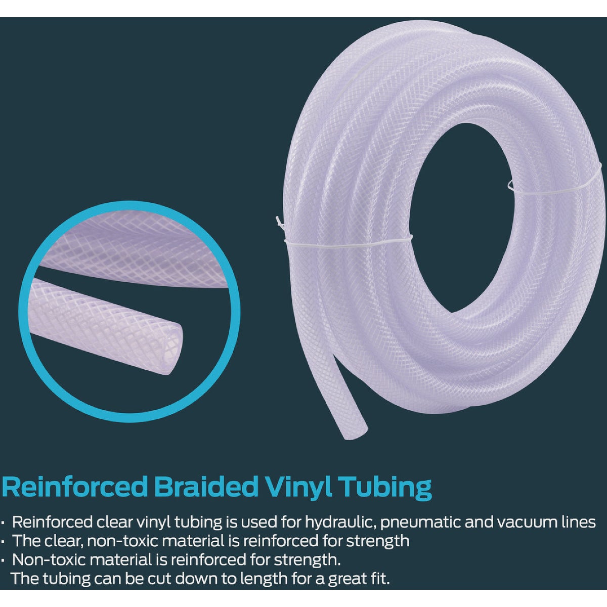 Eastman EZ-Flo 20 Ft. Braided Vinyl Tubing 1/2 In. ID x 3/4 In. OD Image 2