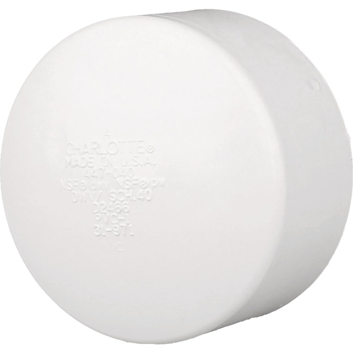 Charlotte Pipe 4 In. Solvent Weld PVC DWV Schedule 40 Cap