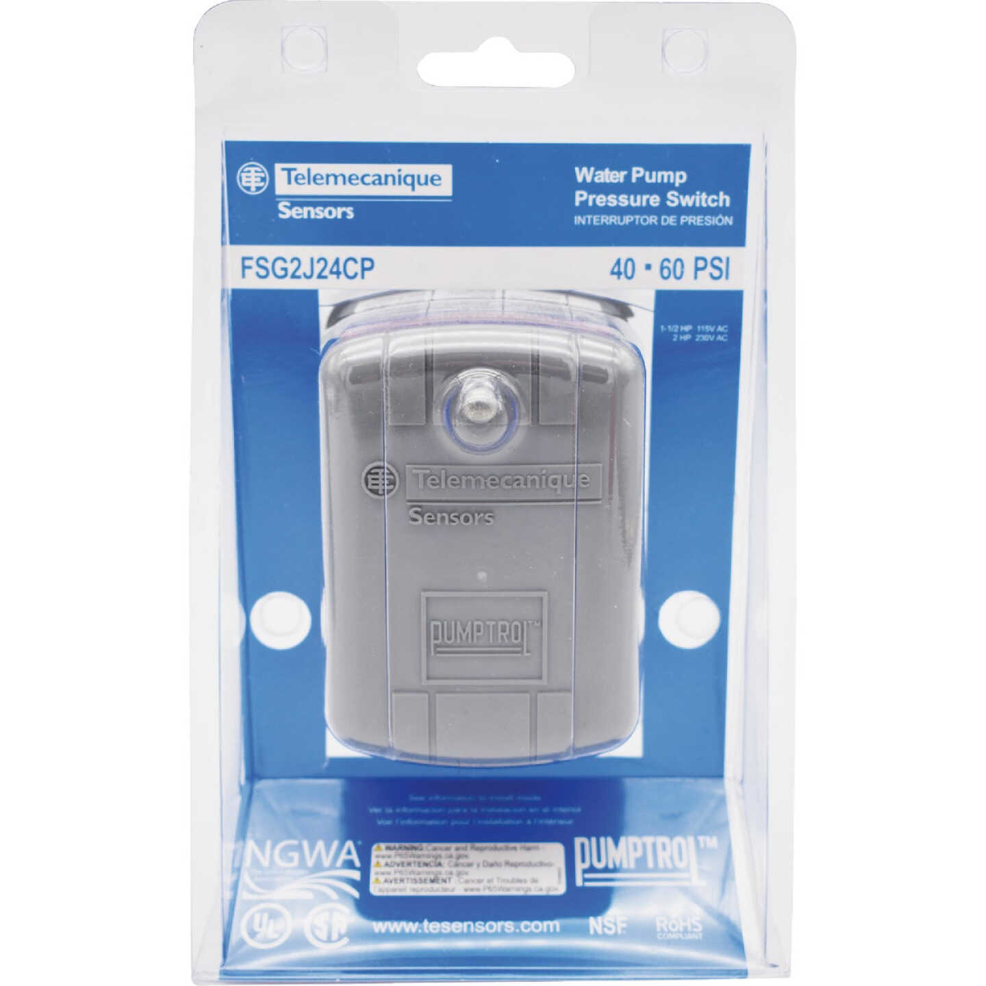 Telemechanique Sensors Pumptrol 40-60 psi Diaphragm Actuated 2 Pole Pressure Switch Image 2