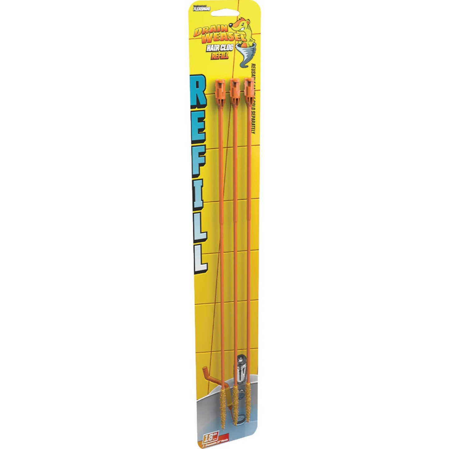 FlexiSnake Drain Weasel Hair Stick Refills Image 1